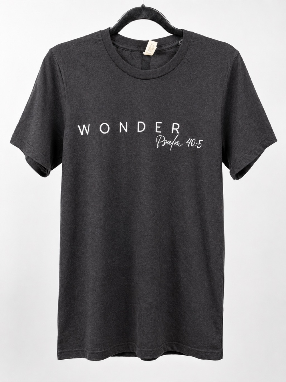 Wonder Psalm 40:5 Graphic Tee – Bella+Canvas – Black – NWOT - Unisex - Picture 2 of 5